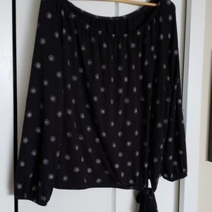 Black and white off shoulder top